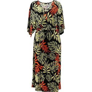 NWT G BY GIULIANA ECOLUXE KNIT DRESS BLACK PALM LARGE